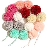 16 Pcs Large Yarn Pom Poms -2.8 Inch Made to Order Acrylic Yarn Balls Fuzzy pom poms for Hats or Party Decorations-DIY Art and Craft Pompoms