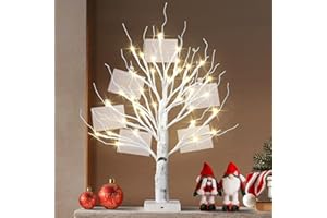 BDUSXYZ Money Tree Gift Holder - 36 LED Lighted Display Tree with Clips Lighted Tabletop Decoration Gift Card Tree (Warm White)