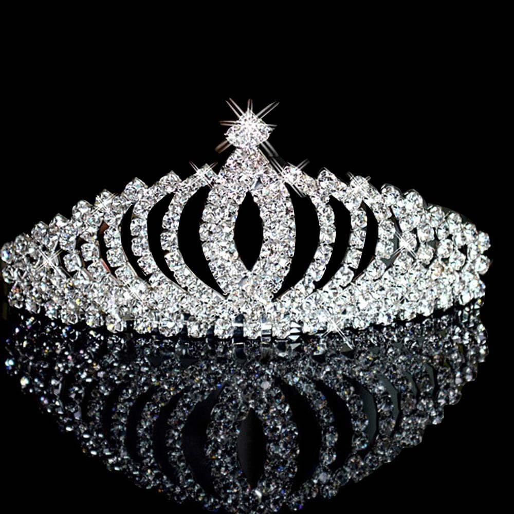 Awtlfe Bride To Be Accessory KitWedding Crown Crystal Tiara Wedding Veil, Gold,White,Silver - Image 3