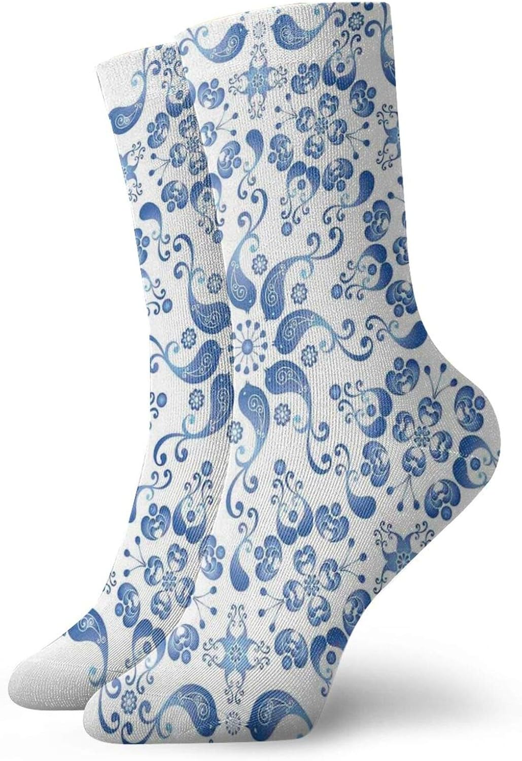 Soft Mid Calf Length Socks,Eastern Ottoman Mosaic Ceramic Style Artsy
