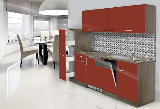 respekta Integrado Single Cocina Cuaderno Cocina 225 cm Madera de ...