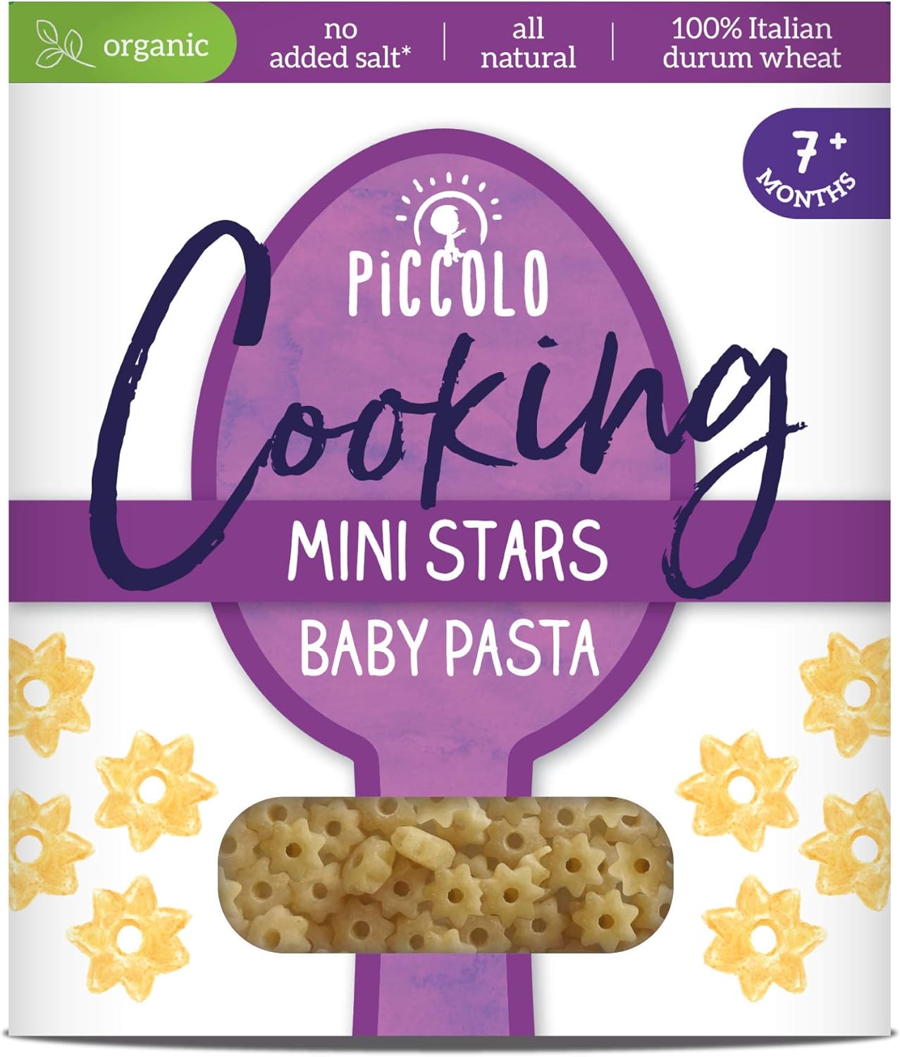Piccolo Organic Mini Stars Baby Pasta 7+ Months, 500g Amazon.co.uk