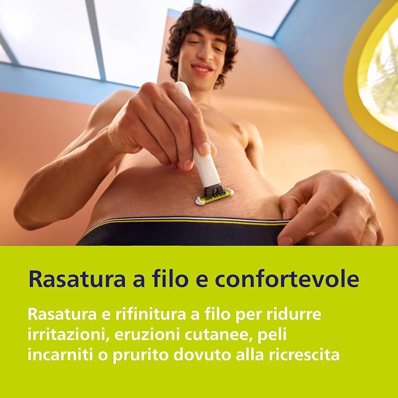 OneBlade Intimate, cura intima, rifinitura e rasatura con protezione extra della pelle, Rasatura precisa e confortevole - senza radere completamente a zero, modello QP1924/30