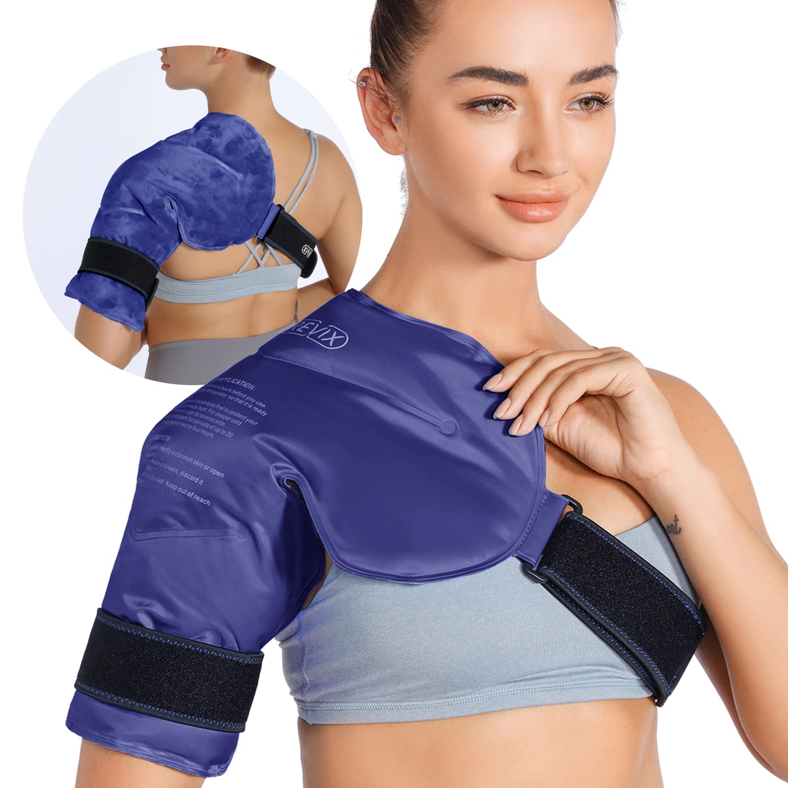 Photo 1 of REVIX Shoulder Ice Pack Rotator Cuff Cold Therapy, Ice Packs for Injuries Reusable Gel for Shoulders Pain Relief, Bursitis and Swelling, Cold Compress Shoulder Ice Wrap Navy