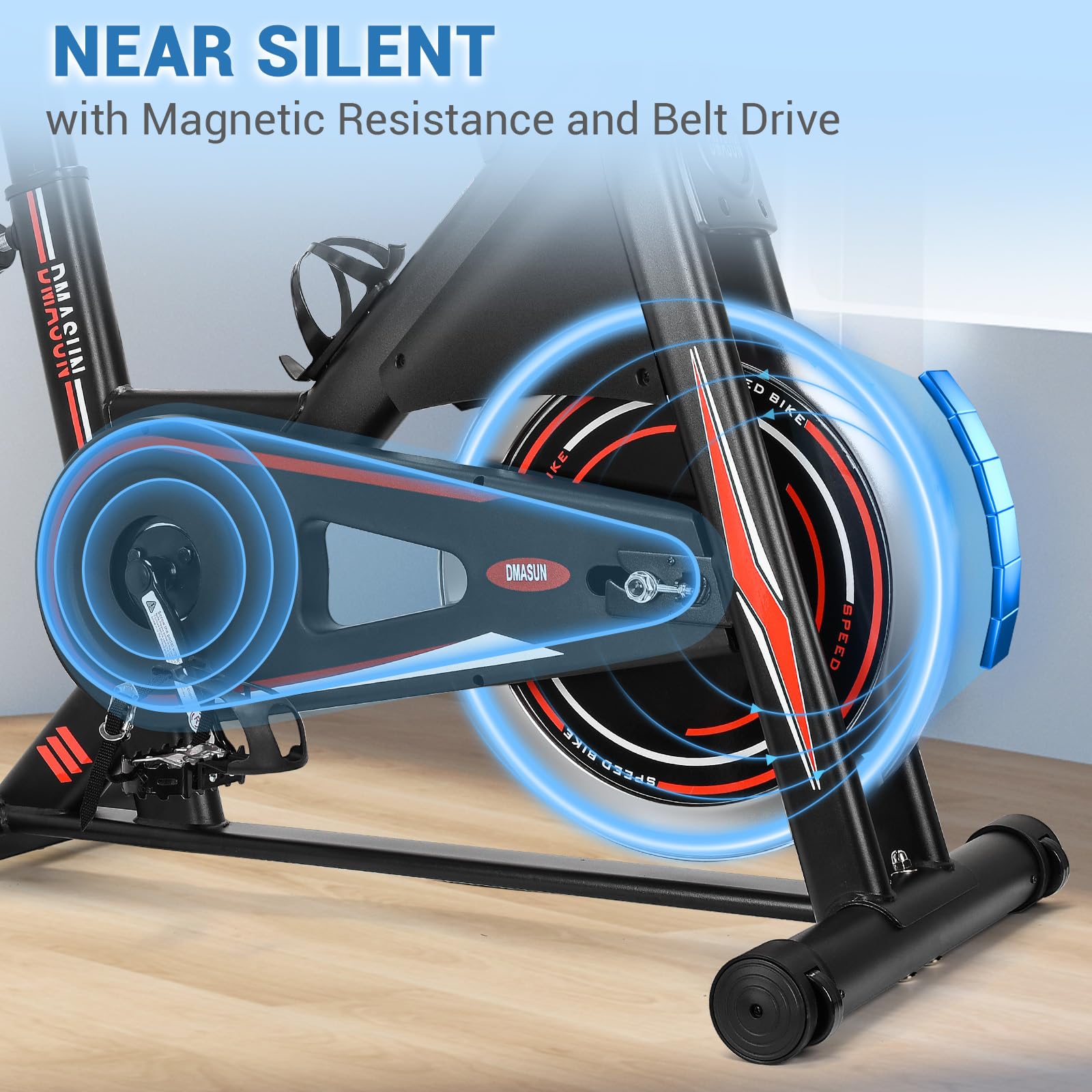 DMASUN Exercise Bike, Near Silent Resistance Stationary Bike