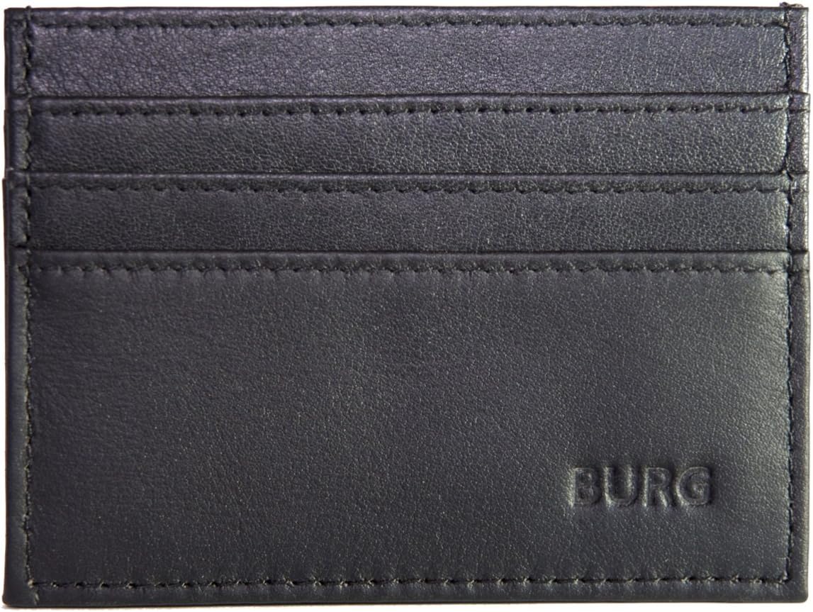 Slim Leather Credit Card Holder Wallet with RFID Blocking and Gift Box for Perfect Gifts for Men and Women (Black)