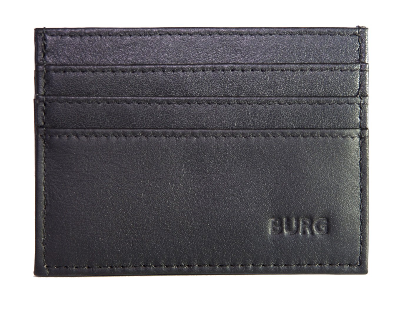 Slim Leather Credit Card Holder Wallet with RFID Blocking and Gift Box for Perfect Gifts for Men and Women (Black)