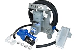 Fill-Rite DF012CAN520-RP 12V 8 GPM DEF Transfer Pump with IBC Tote Mount Package, Automatic Nozzle & RPV Dispense Coupler - Electric Transfer Pump