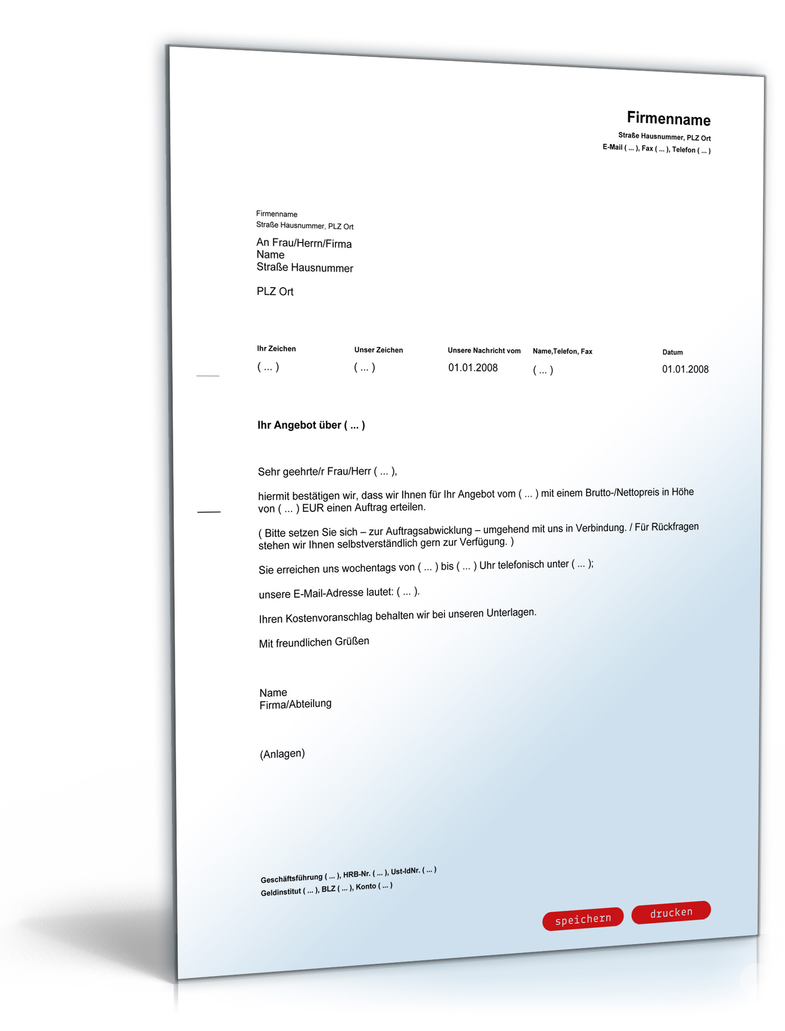 Auftragserteilung Zusage Für Ein Angebot Pdf Download Amazonde