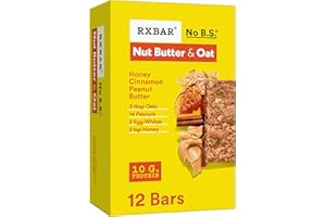 RXBAR Nut Butter and Oat Protein Bars, Protein Snacks, Snack Bars, Honey Cinnamon Peanut Butter, 23.2oz Box (12 Count)