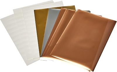 Cricut 2008716 Foil Transfer Sheets Sampler 24 ct Metallic Gold Silver Rose Gold