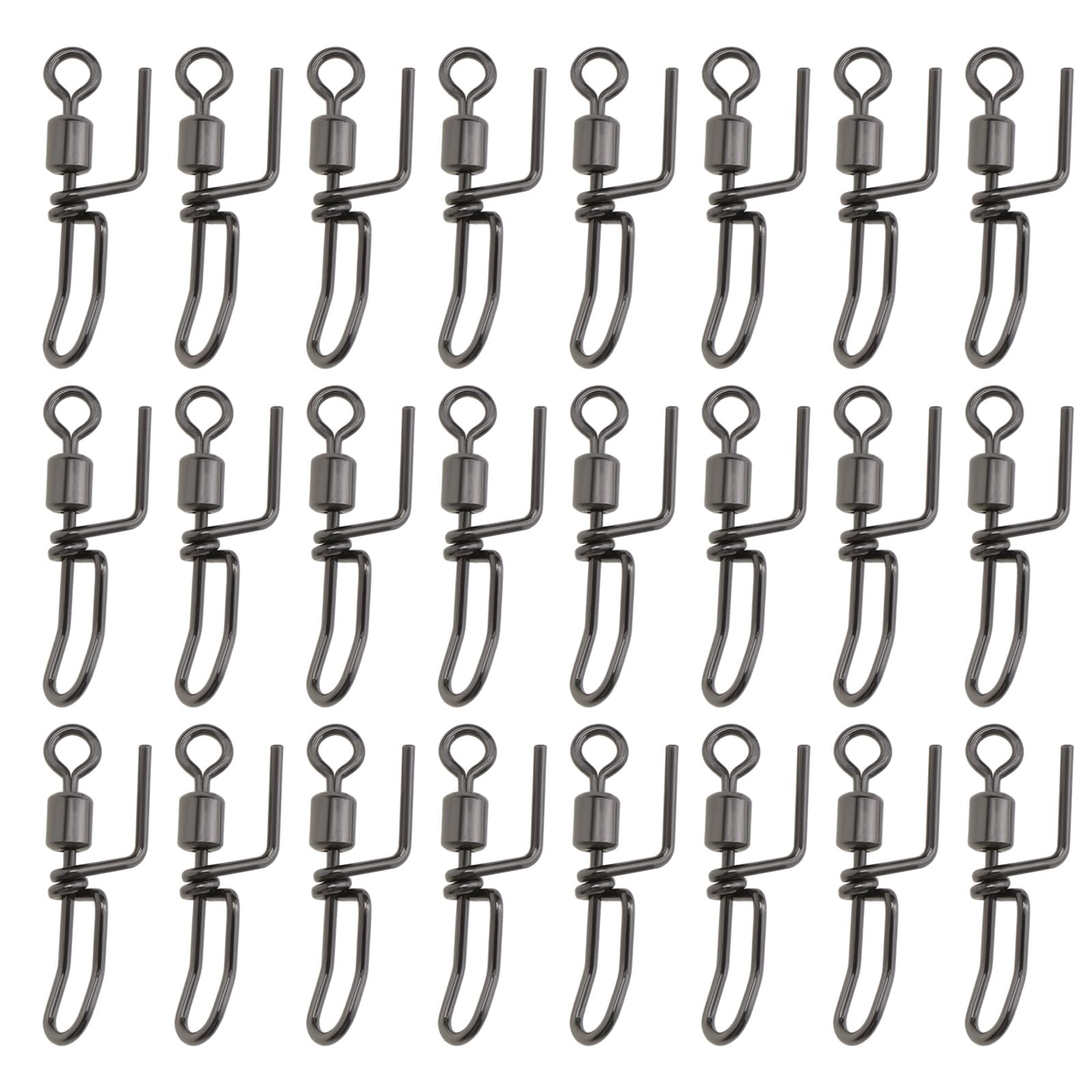 LT Easiyl 50Pcs Stainless Steel Cascade Swivels For Sea Fishing Loop Rigs Long Distance Casting Rigs Match Swivels Snaps Connector Clips Fishing Supplies
