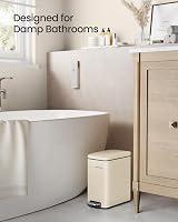 SONGMICS 5 L Slim Bathroom Bin with Pedal Lid Soft Close Steel LTB560A01 view 3
