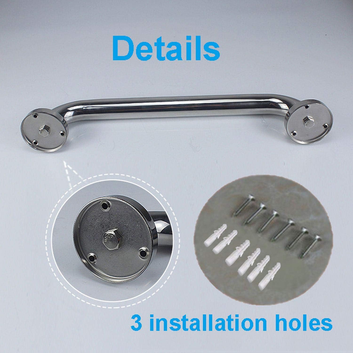 2 Pack 16 Inch Shower Grab Bar, ZUEXT Chrome Stainless Steel Bathroom Grab Bar, Shower Handle, Bathroom Balance Bar, Safety Hand Rail Support - Handicap, Elderly, Injury, Senior Assist Bath Handle: Health & Personal Care