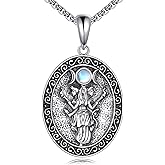 HUKKUN Sterling Silver Witch Necklace Hecate/Triple Moon Necklace Jewelry Gift for Women