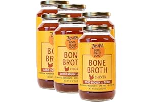 Chicken Bone Broth by Zoup! Keto-Friendly, Gluten Free, Fat Free, Non-GMO Clear Bone Broth - Great for Stock, Bouillon, Soup Base or in Gravy - 6-Pack (32 oz)