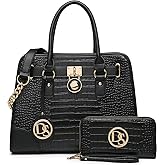 Dasein Women Handbags Top Handle Satchel Purse Shoulder Bag Hobo Bag Work Bag Set 2pcs