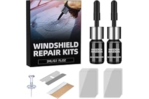 LOMEEN Windshield Repair kit, 2 Bottles Nano Glass Crack Repair Liquid Quick Windshield Crack Repair kit for Chips and Cracks, Bulls-Eye and Star-Shaped Crack