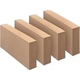 Fire Bricks, Food Grade Woodstove Firebricks, Size 9&Prime; x 4-1/2&Prime; x 1-1/4&Prime; | 3000&deg;F, 4-Pack, Insulating Fire Bricks, Clay Firebricks Replacement for Wood Stoves, Fireplaces, Fire Pit, Kiln, Pizza Oven