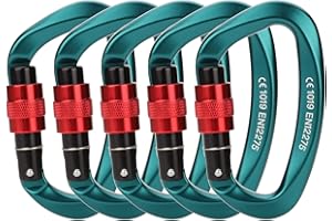 Paliston Locking Carabiner - 25kN 5600lb Climbing Carabiner Screw Gate D Shape Carabiner