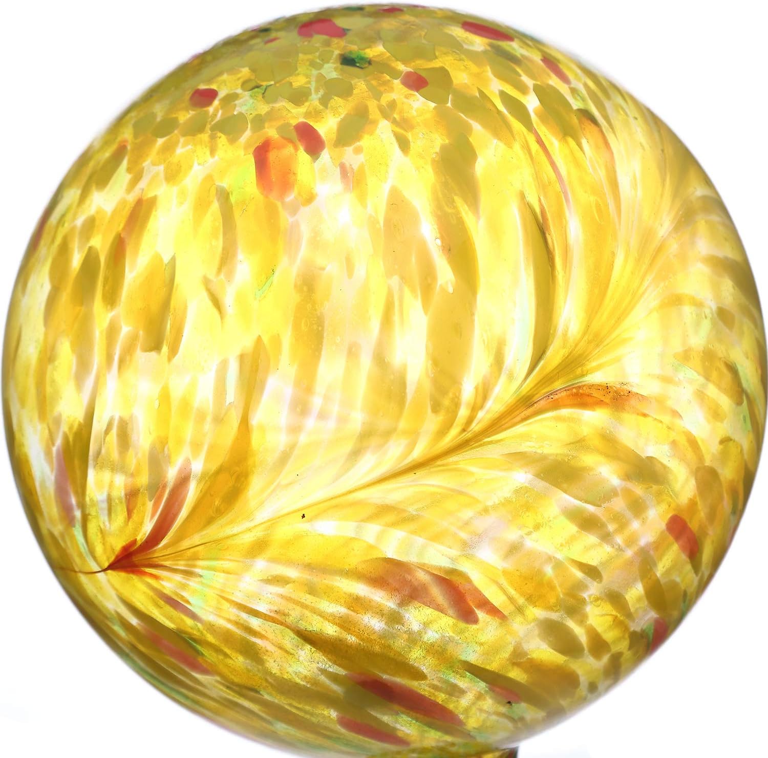 10 inch Yellow Colorful Glass Gazing Ball for Garden
