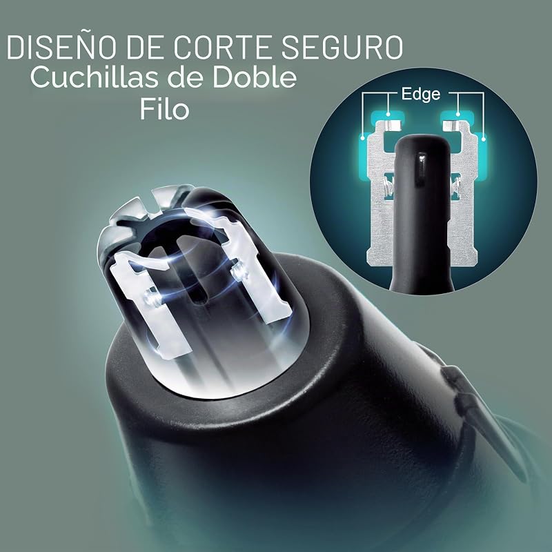 Aparador de sobrancelhas para nariz úmido e seco panasonic er-gn300k503, preto, 3,8 x 3,4 x 16,4 cm, para homens.