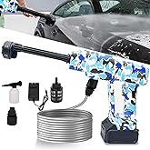 Portable Cordless Pressure Washer,1220PSI Battery Powered Wash Pressure Car Washer with 6 in 1 Nozzle,21V Battery Power High Pressure Handheld Car Washer for House,Floor,Plants,Garden,Camouflage