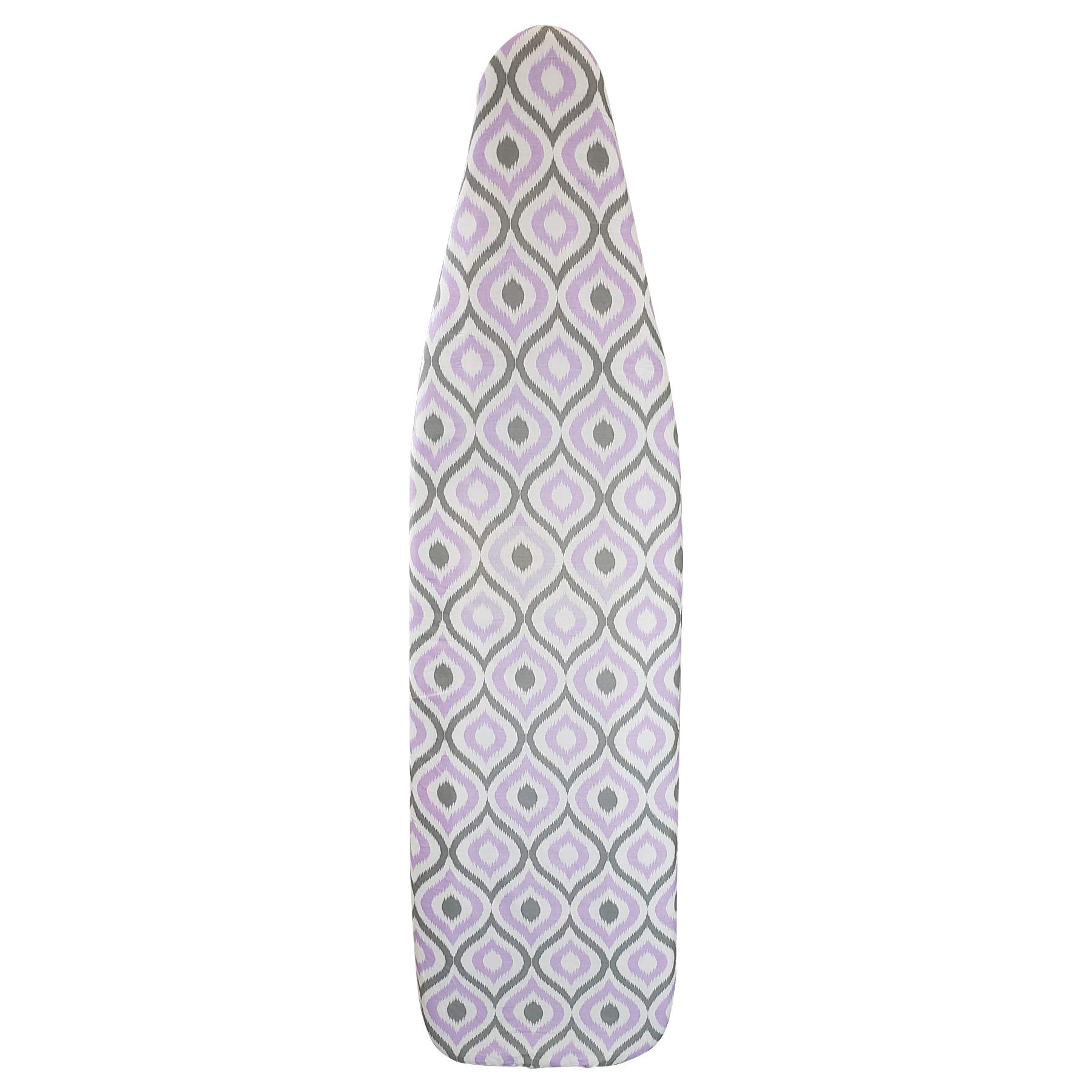 Homz Ironing Board Cover and Pad, Cotton Foam, Purple/Grey/White Moroccan, Standard