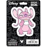 Disney Lilo and Stitch Angel with Coffee Cup Adhesive Vinyl Decal - Fun Angel Sticker for Car or Truck