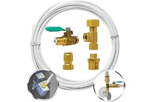 Metpure Ice Maker Fridge Installation Kit – 25' Feet Tubing for Appliance Water Line with Stop Tee Connection and Valve for Q