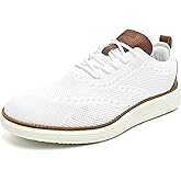 YCMM Mens Casual Dress Shoes Comfortable Breathable Mesh Oxford Business Office Walking Lightweight Tennis Sneakers White Size 8.5