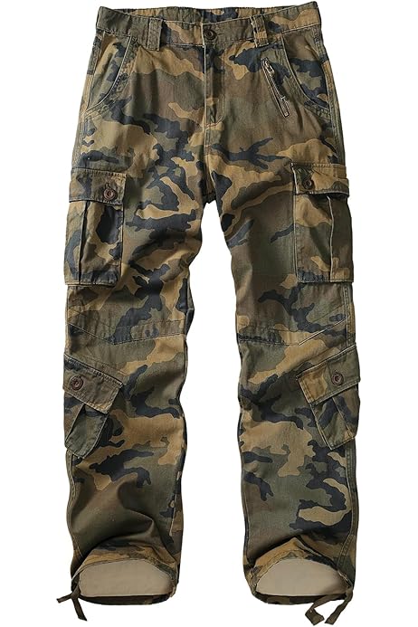 Combat Pants Men BAYAMO Men's Relaxed-Fit Cargo Pants, Camo