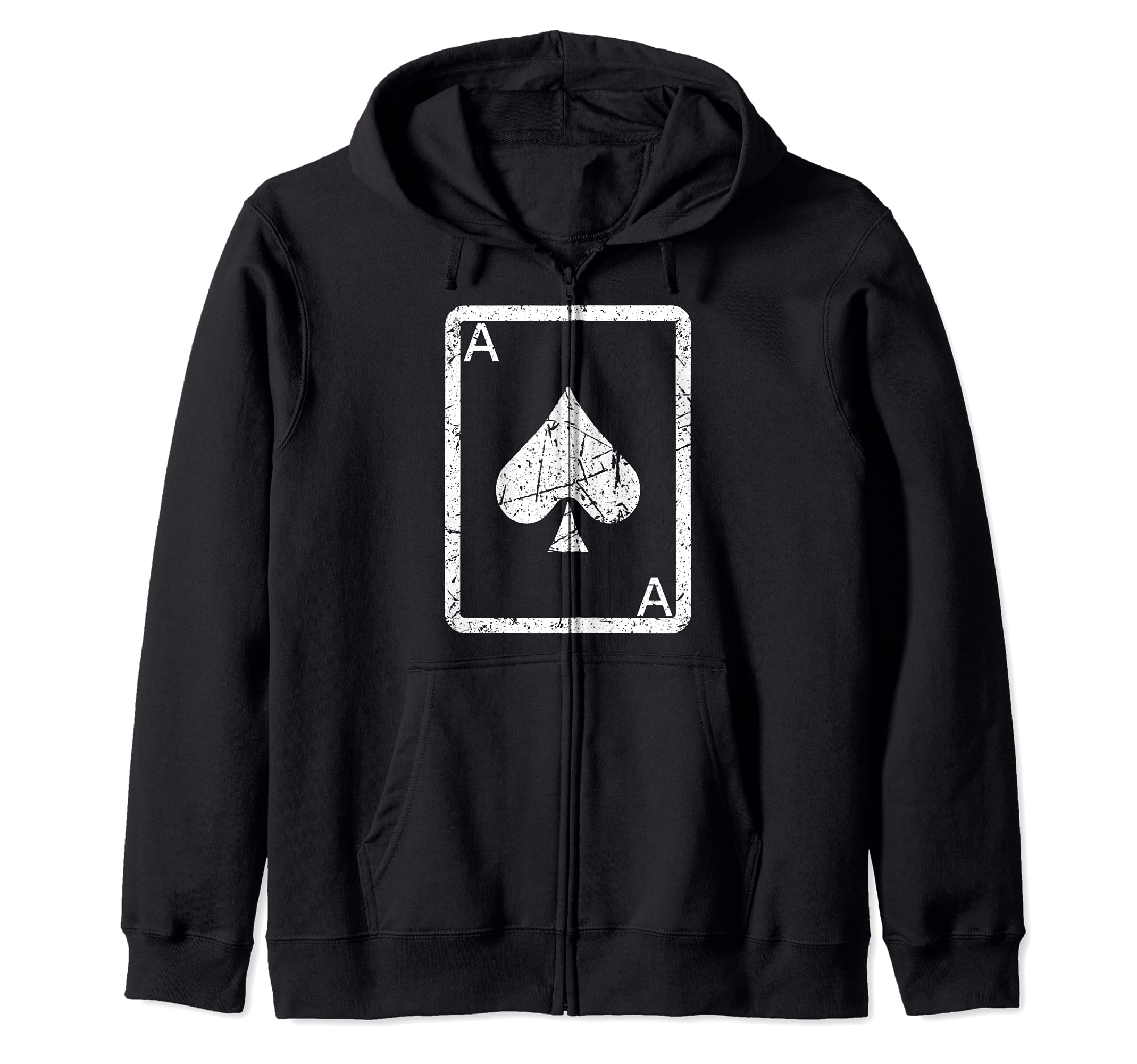 Funny Poker Player Gifts Ace Spade Card Loves Gambling Zip Hoodie