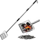 Metal Fireplace Ash Sifter for Fire Pit Grill, 43" Long Handle Coal Shovel | Adjustable Fireplace Shovel, Heat Resistant Charcoal Shovel, Fireplace Tools for Wood Stove Easy Sifting, 3 Detachable Handle