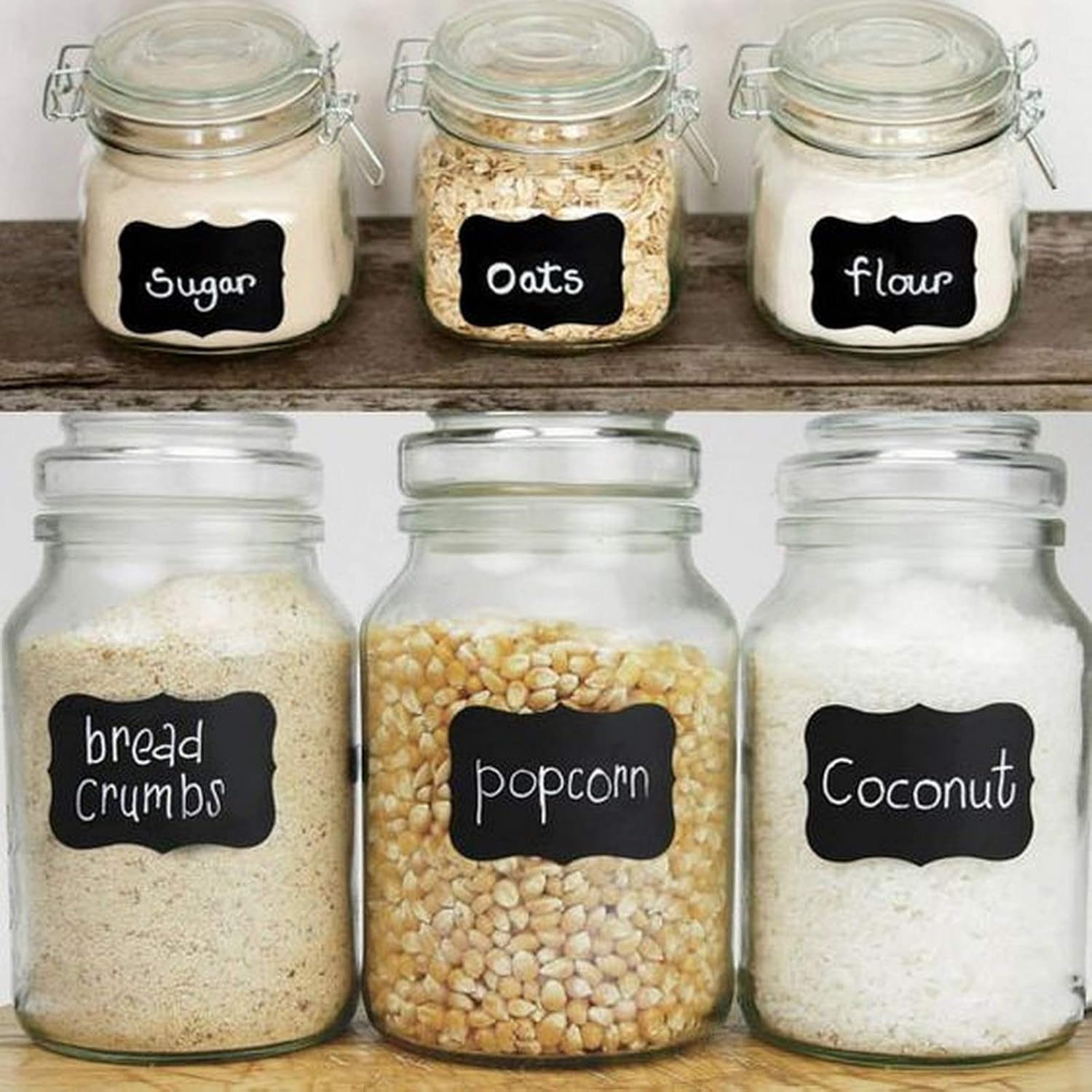 Chalkboard Labels 220pcs Removable Waterproof Reusable Chalk Board Stickers for Jars, Pantry, Containers, Spice & Glass Bottles Blackboard Organizer for Kitchen Home Storage Bins Free Marker Towel : Office Products
