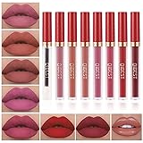 QiBest 8pcs Matte Liquid Lipstick with Lip Plumper