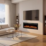 INMOZATA 50 inch Electric Fireplace Wall Mounted Inset Recessed Heater view 9