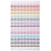 Toyfun YiF 900PCS Self Adhesive Rhinestone Stickers, Gem Sticker for Face, Hair, Craft, Clothes, Shoes, Phone, 3 mm to 5 mm Multicolored Diamond Stickers for DIY
