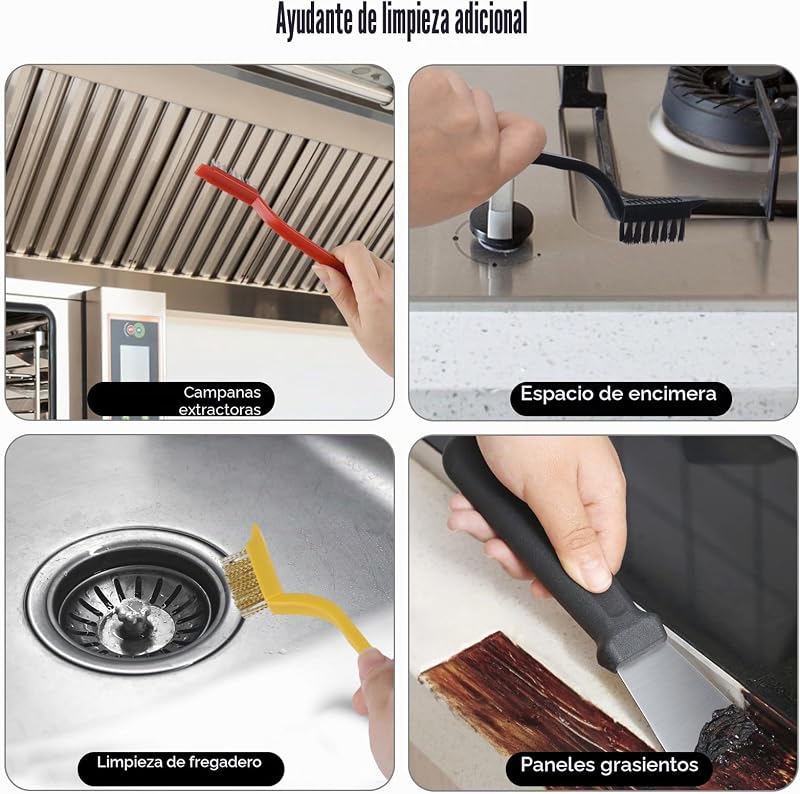 12 Cepillos de cerdas duras para hendiduras, Lavabo y baño
