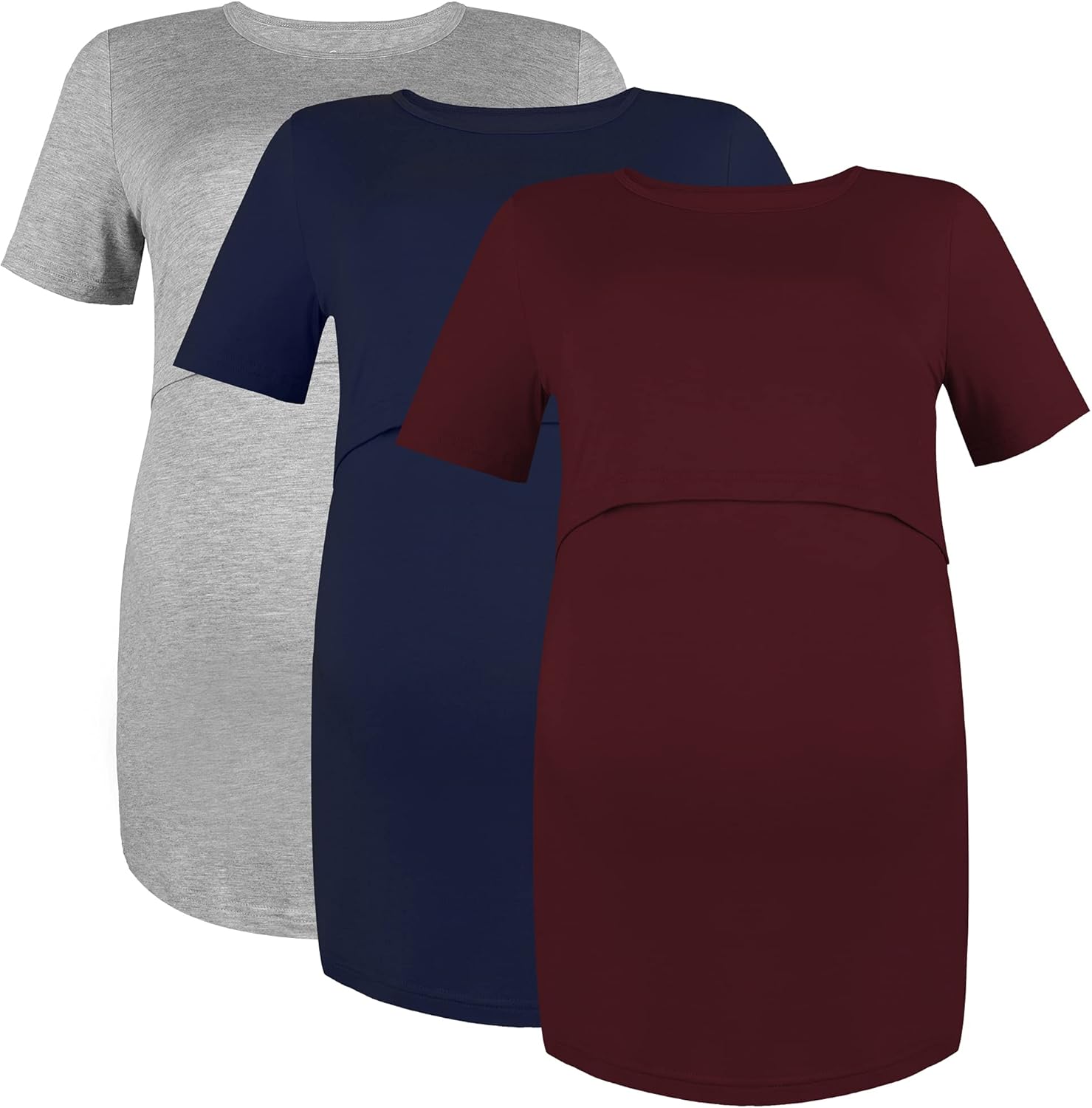 Sosolism 3 Pack Comfy Maternity Nursing Top for Pregnant Women Breastfeeding Shirt at  Women’s Clothing store