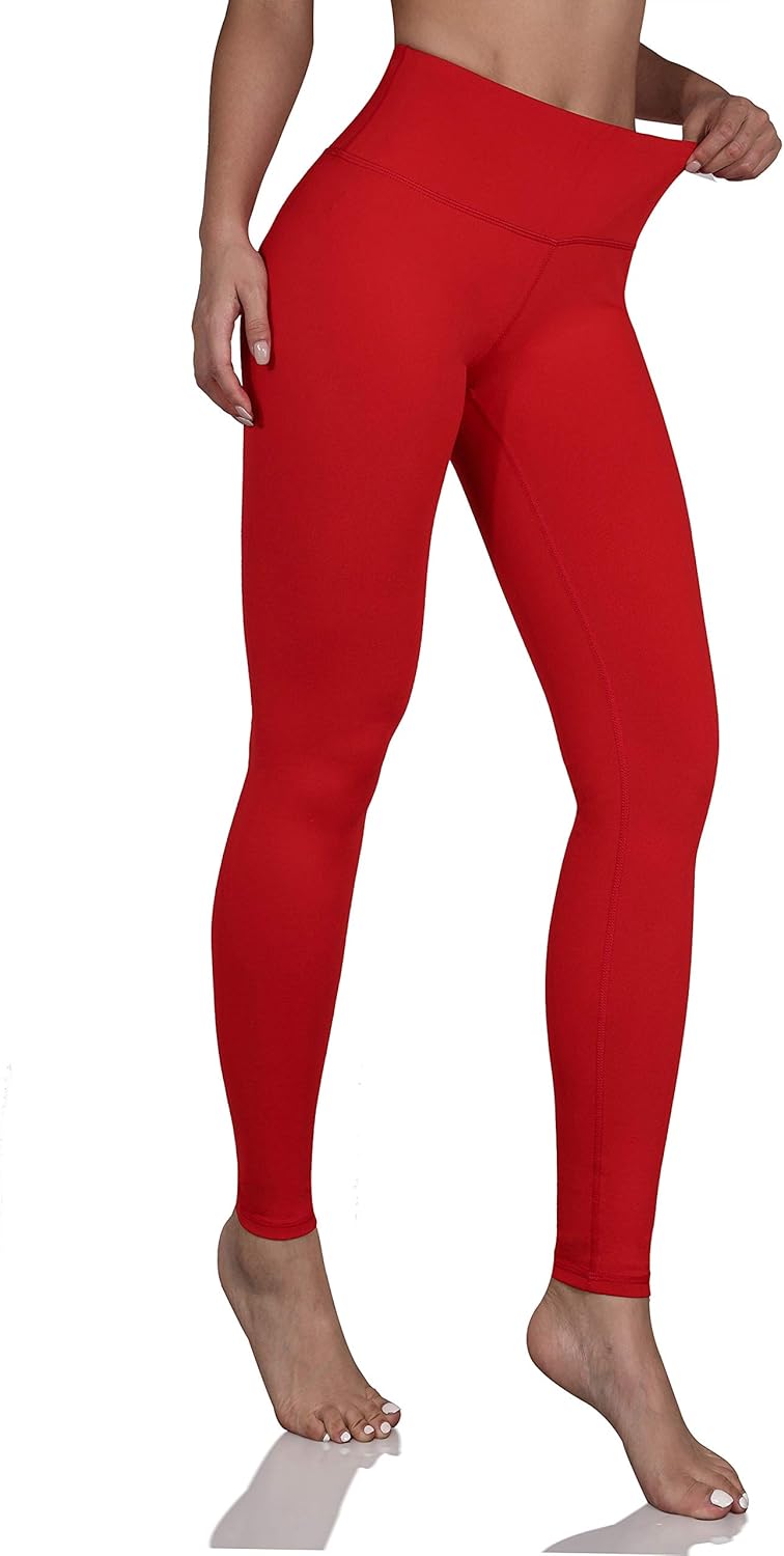 ODODOS Women's High Waist Yoga Leggings, Tummy Control Workout Running Compression Yoga Leggings with Inner Pocket: Clothing