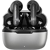 Monster N-Lite Clear Talk Wireless Earbuds Bluetooth 5.3 Headphones, IPX8 Waterproof in-Ear Stereo Earphones 60H Playtime, with Fast Charging for Sport, Bright Silver, MH22107