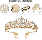 Leixi Birthday Queen Sash & Rhinestone Tiara Set Gold Birthday Kit view 3
