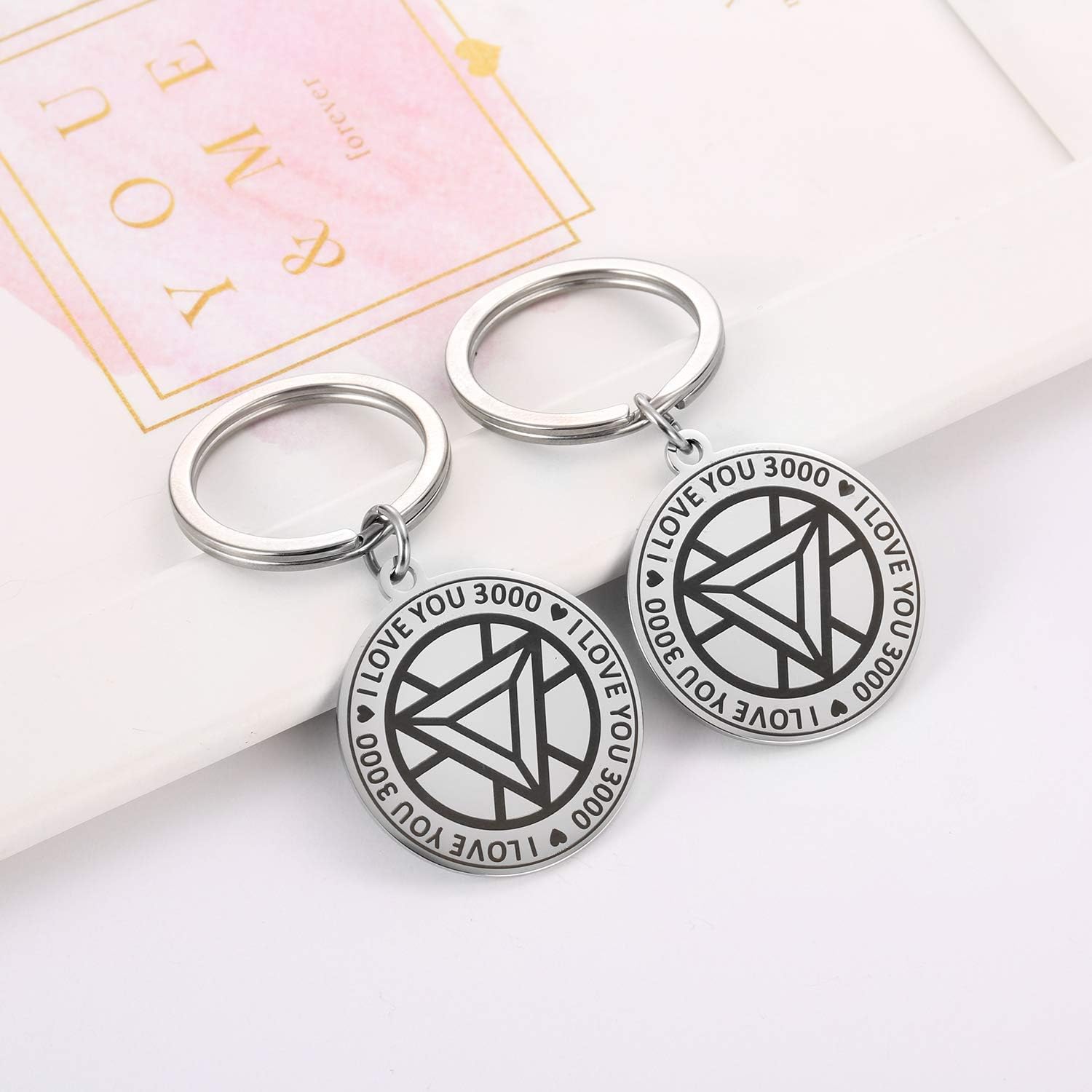Boyfriend Gift Cool Keychain For Marvel Fans 2pc I Love You 3000 Key Chain For Men Keyring Idea From Movie Avengers Endgame Father Gifts From Daughter Husband Gift Clothing Accessories Accessories Ekbotefurniture Com