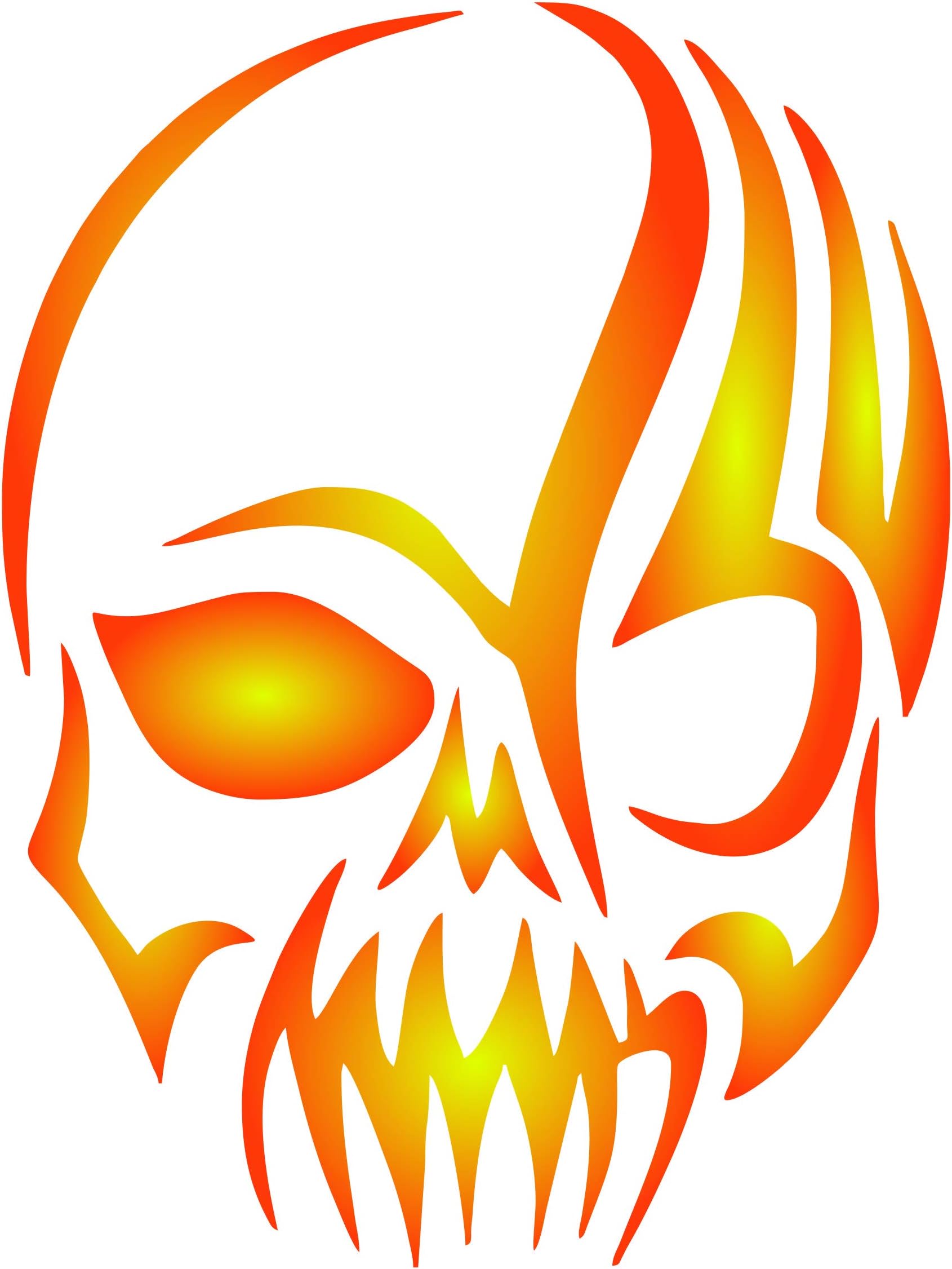 Skull Stencil, 6.5 x 8.5 inch (L) - Halloween Scary Tattoo Tribal Wall Stencils for Painting Template