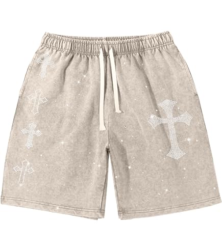 SOLY HUX Men's Graphic Y2k Streetwear Elastic Waist Shorts with