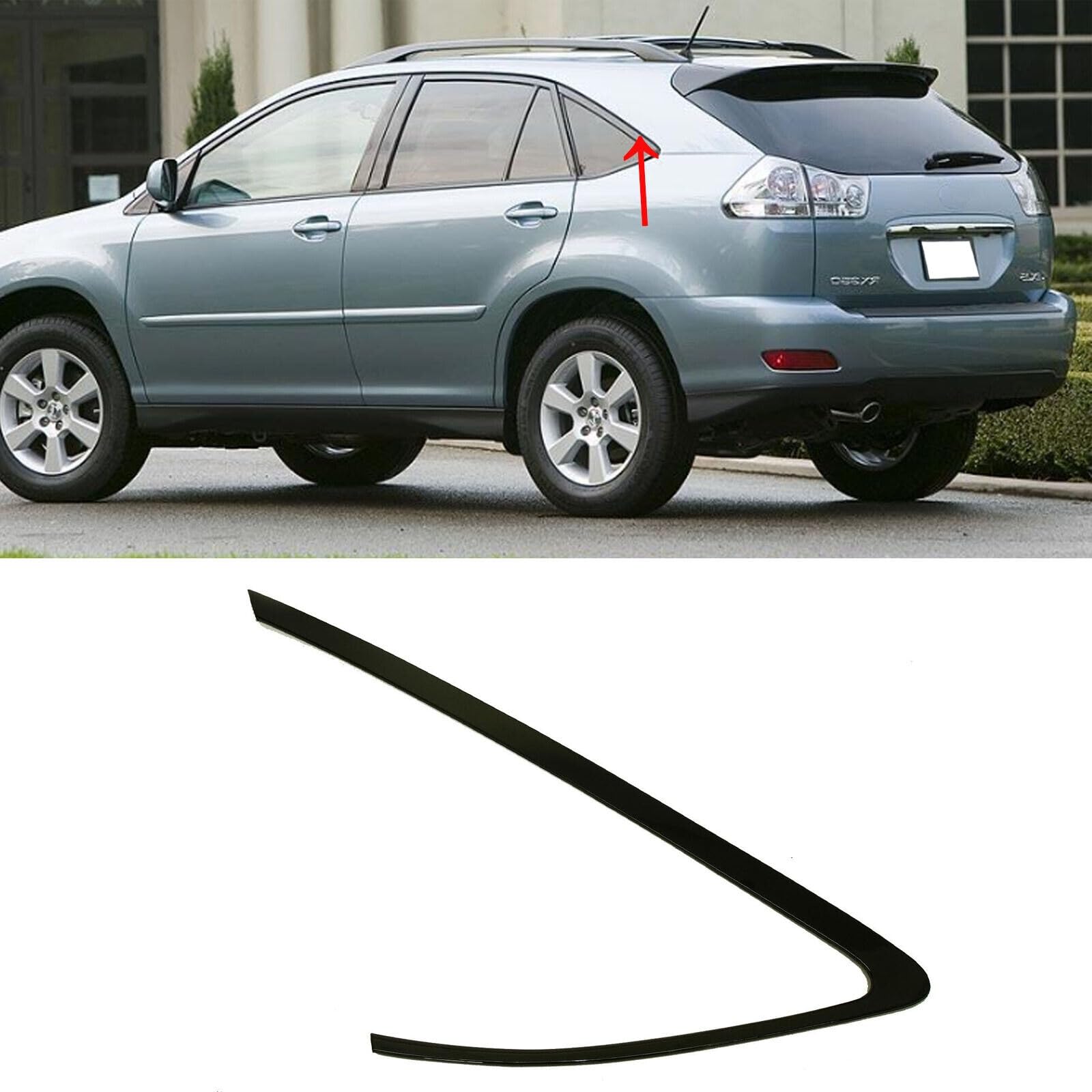 Photo 1 of SKYYO Replacement Rear Quarter Window Glass Trim Fits for Lexus RX330, RX350, RX400 2004 2005 2006 2007 2008 2009 (Left Driver Side)
