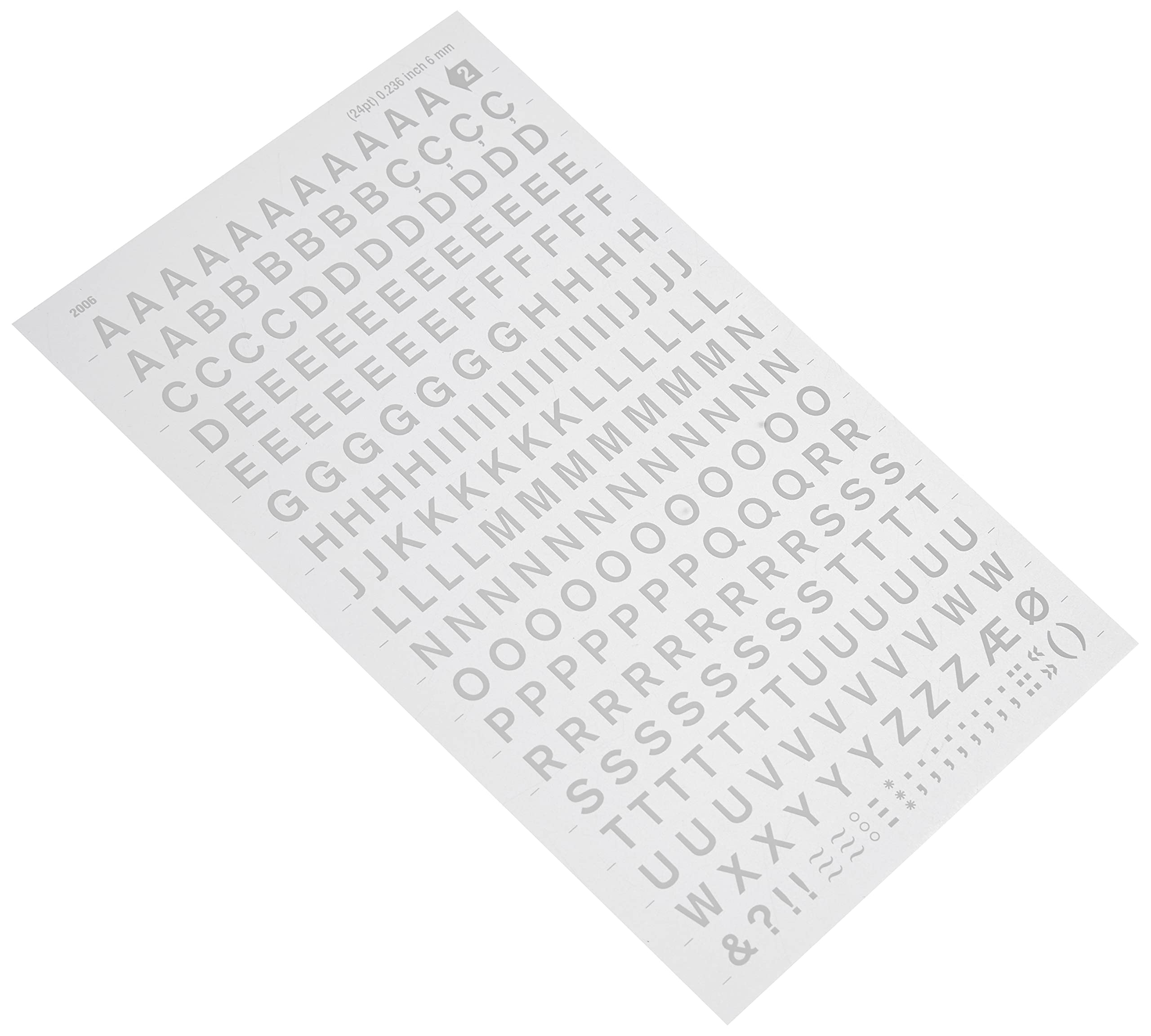 White Letters Transfers - 6 mm - 1 Sheet