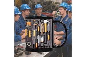 Toolbox Coffee Mug，11oz Ceramic Mechanic Toolbox Coffee Cup，Mechanic Toolboxs Set Pattern with Tool Mug ， for Birthdays, Anni