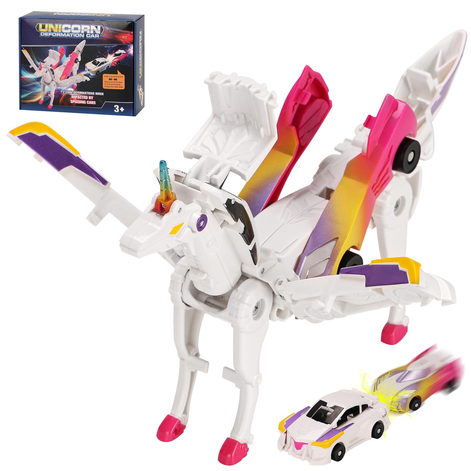 Photo 1 of Car Toy transformable Unicorn, Sports car Collision Magic Unicorn, Children's transformable car Robot Suitable for Boys and Girls